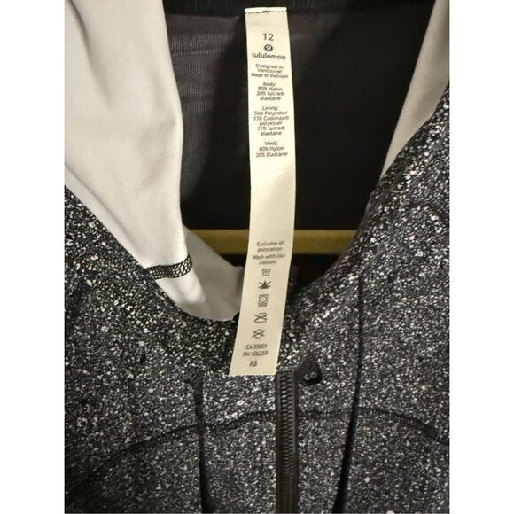 Lululemon Hooded Define Jacket *Nulu Luminesce Splatter White Black size 12 - Picture 4 of 11